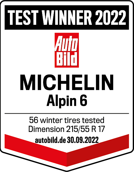 Víťaz v teste zimných pneumatík 215/55 R17 Alpin 6 Test zimných pneumatík 2022